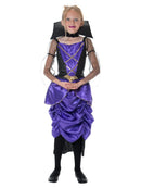 Gothic Purple Vampiress Dress with Collar for Girls 1