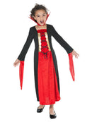 Gothic Vampire Costume Red and Black Dress with Dramatic Collar 1