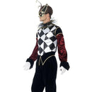 Gothic Venetian Harlequin Costume Adult White Black_1 sm-43653M