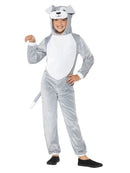 Dog Costume Kids Grey Hooded Jumpsuit
