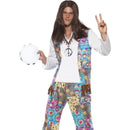 Groovy Hippie Costume Adult Blue Floral_1 sm-38628L