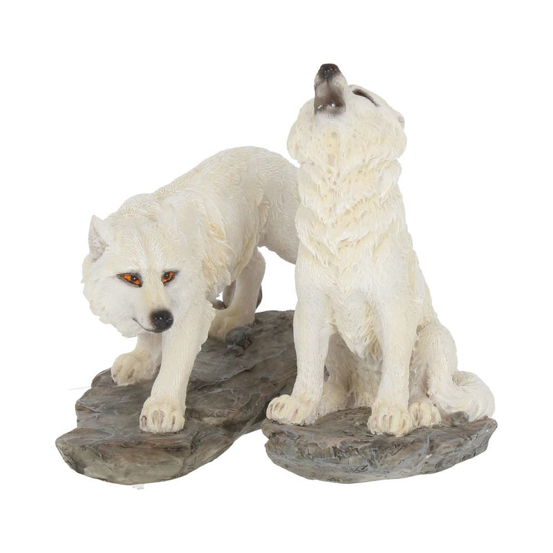 Before the Chase White Wolf Figure Set of 2 98cm