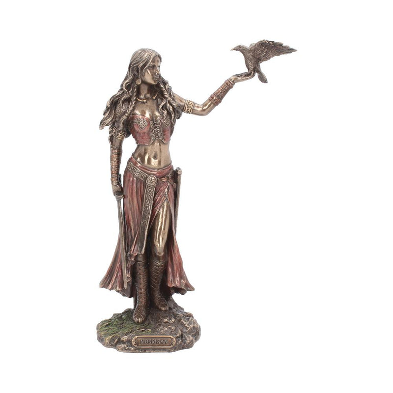 Morrigan and Crow Figurine Bronze Ornament 28cm