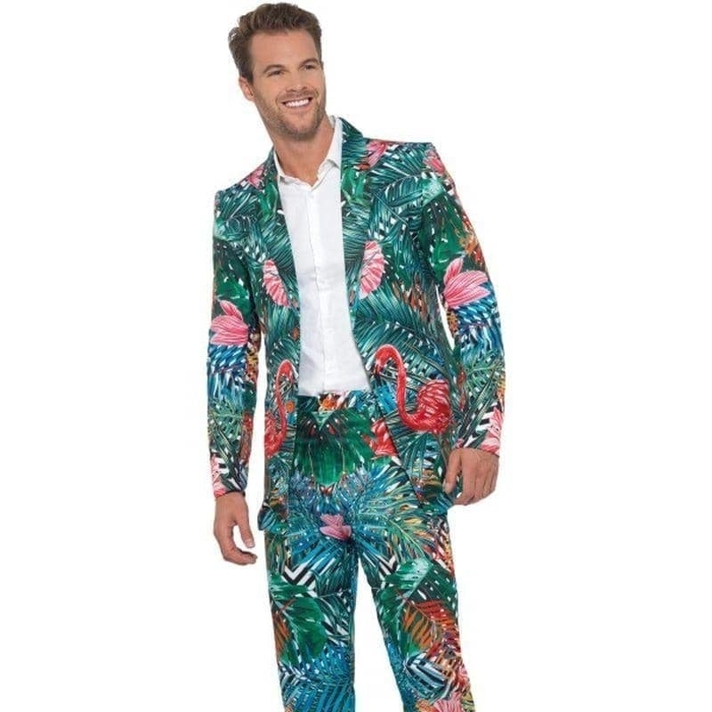 Hawaiian Tropical Flamingo Suit Adult Multi_1 sm-40342L