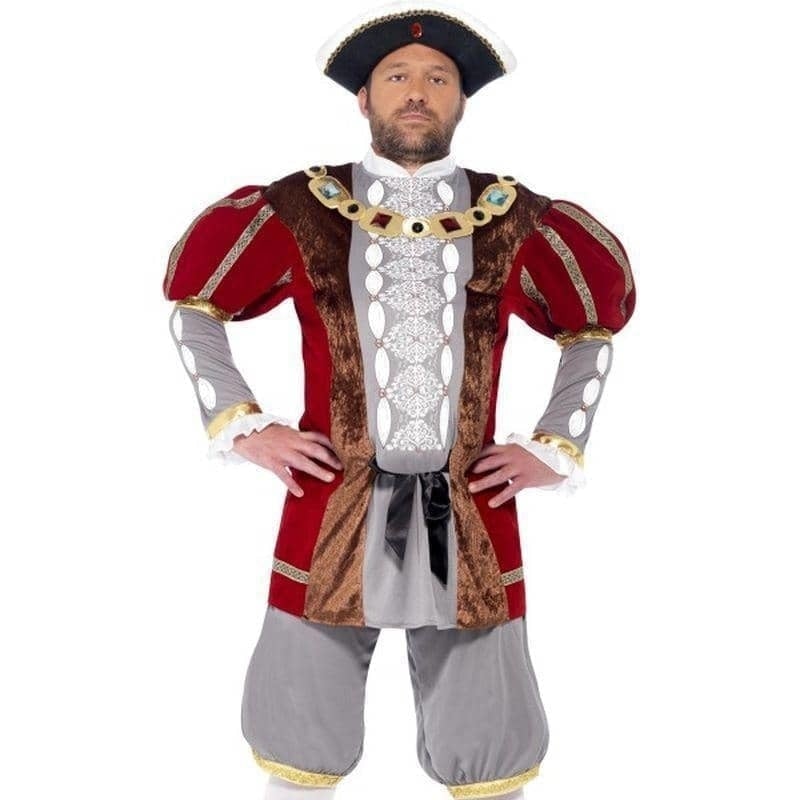 Henry Viii Deluxe Costume Adult Red Grey_1 sm-43431M