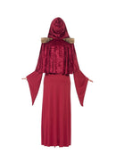 High Priestess Costume Adult Red Dress Attached Belt Hooded Cape 3