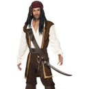 High Seas Pirate Costume Adult Brown White_1 sm-26224L