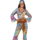 Hippy Flower Power Costume Adult Blue Yellow_1 sm-39493M