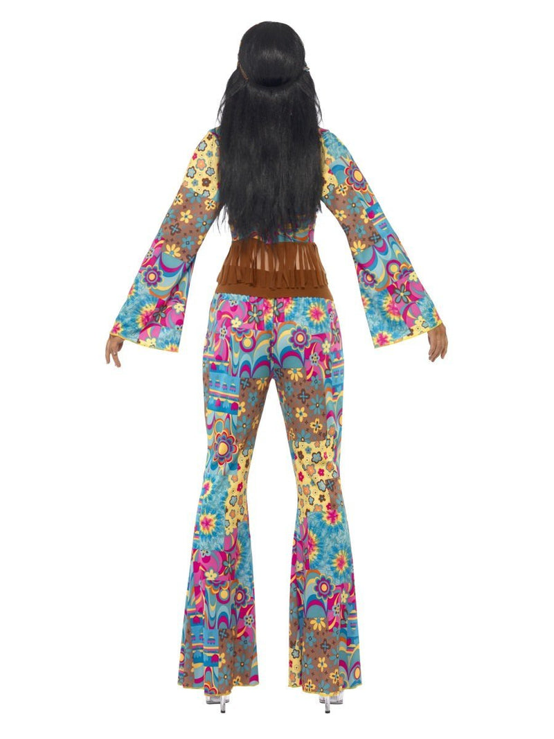 60s Hippy Flower Power Costume Adult Blue Yellow