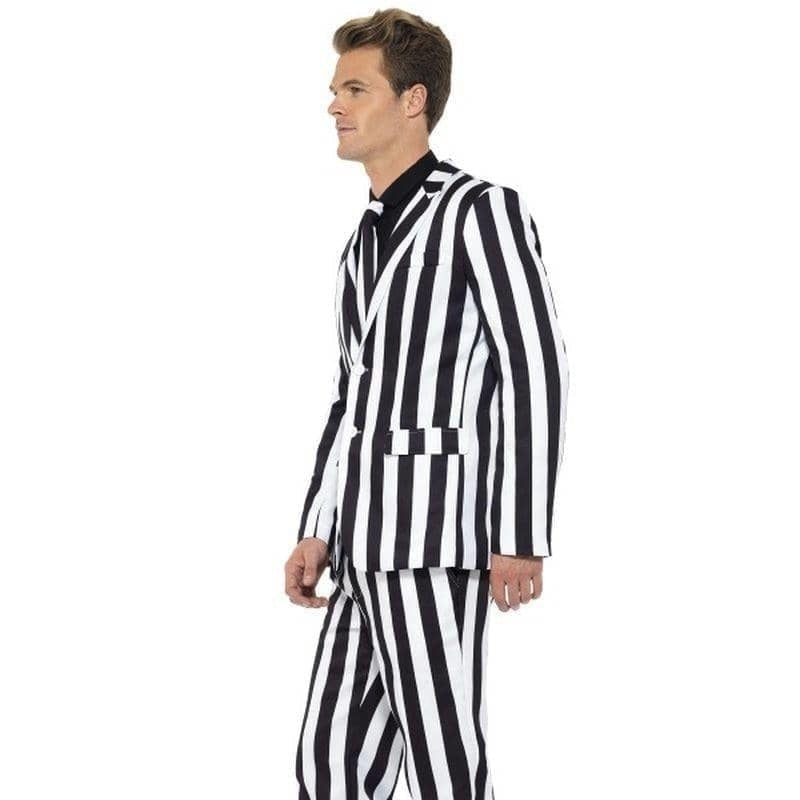 Humbug Striped Stand Out Suit Adult Black White 4 MAD Fancy Dress