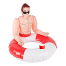 Inflatable Lifeguard Hunk Swim Ring Red White 1 sm-50885 MAD Fancy Dress