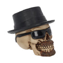 Small Badass Hat and Sunglasses Skull Figurine 14cm