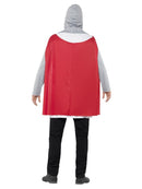 Knight Costume Adult White Top Attached Cape Belt Hood Outfit