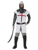 Knight Costume Red White Shirt Trousers Hood Belt Boot Tops 1