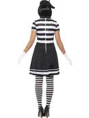 Lady Mime Artist Costume Adult Black and White Dress Collar Beret Gloves Tights Make Up