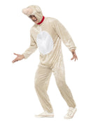 Lamb Costume Adult Beige Jumpsuit with Hood 3