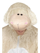 Lamb Costume Adult Beige Jumpsuit with Hood 6