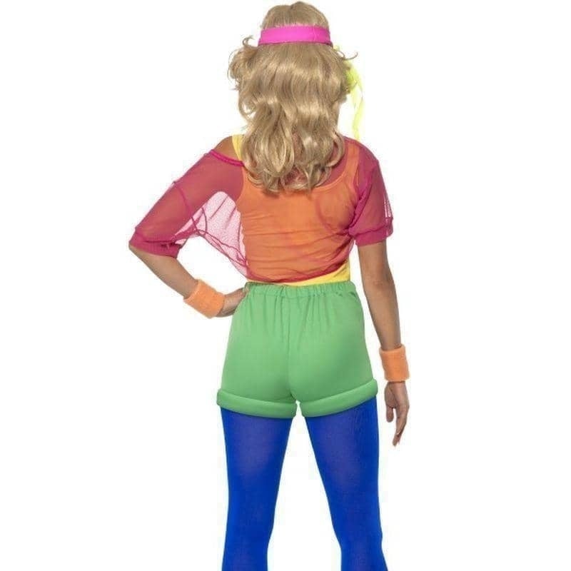 Lets Get Physical Girl Costume Adult Blue Green Yellow with Red_2 sm-39465L