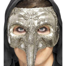 Luxury Venetian Capitano Mask Adult Silver_1 sm-27855