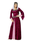 Maid Marion Costume Adult Burgundy Dress Headpiece