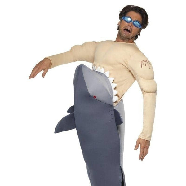 Man Eating Shark Costume Adult Grey Nude Man Eating Shark Costume Adult Grey Nude