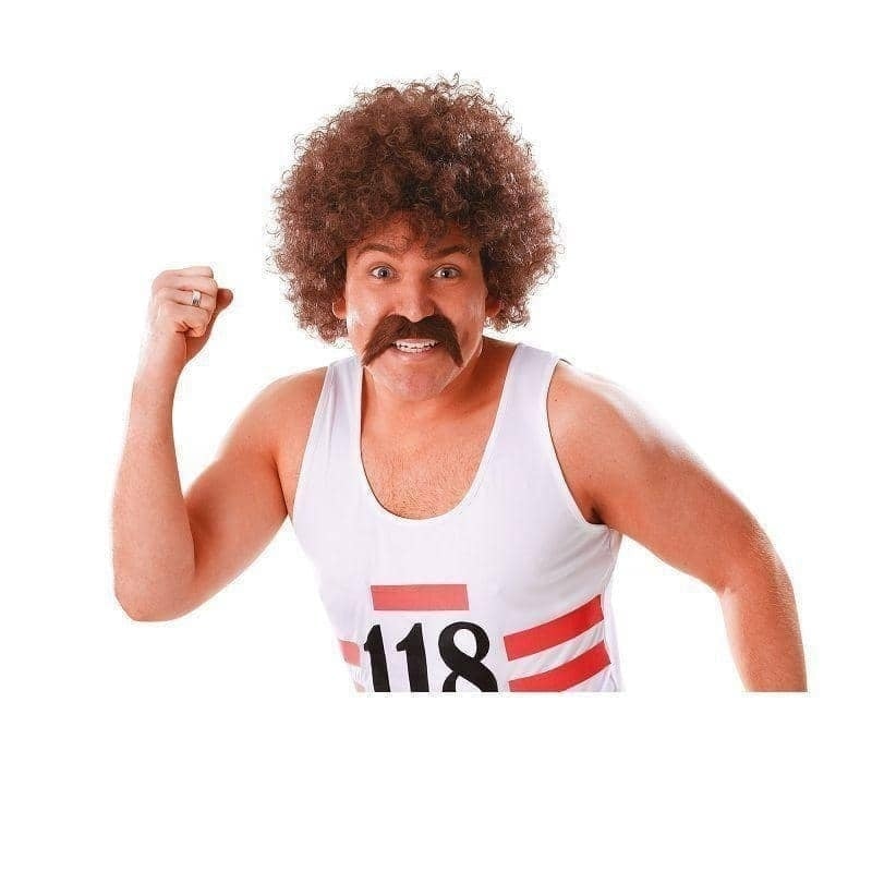 Mens 118 Wig + Tash Set Wigs Male Halloween Costume_1 BW765