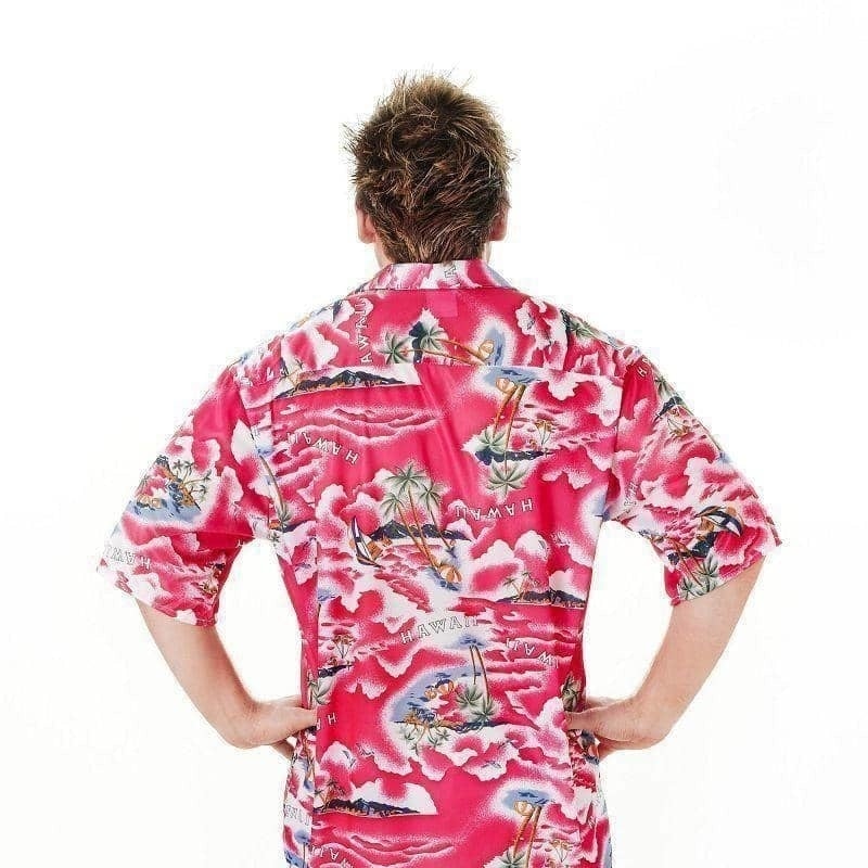 Mens Hawaiian Floral Shirt Adult Costume Male Halloween_3 