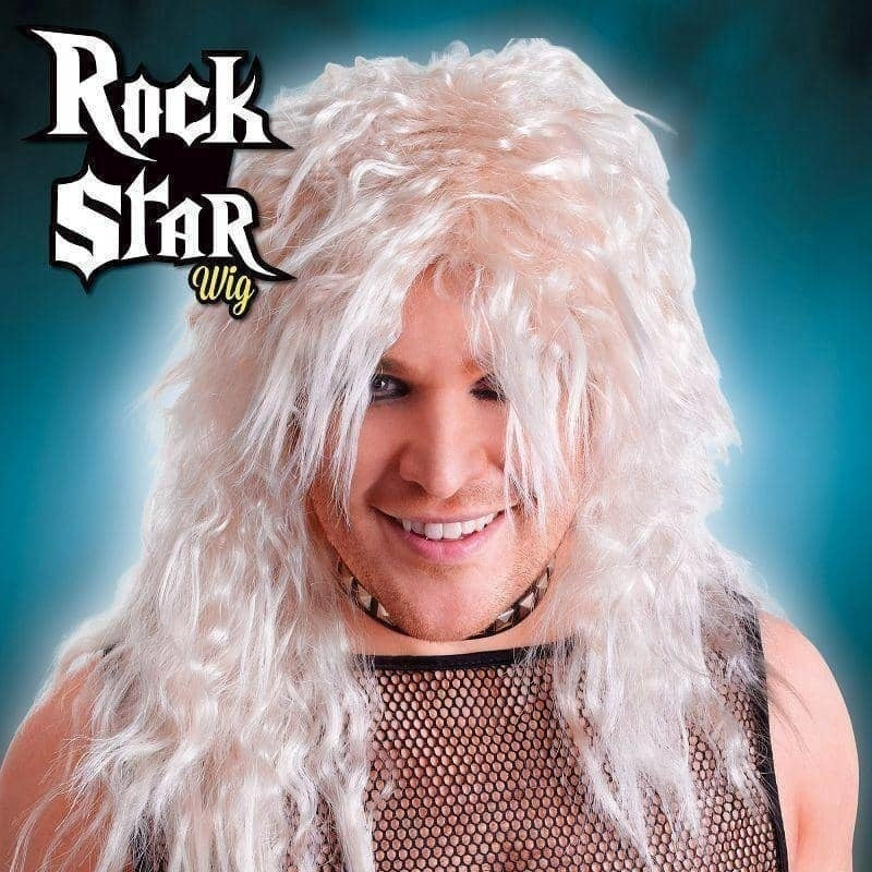 Mens Male Blonde Rock Star Wig Wigs Halloween Costume_2 
