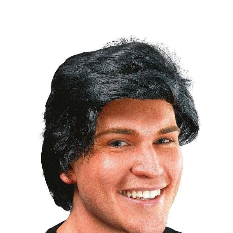 Mens Mans Wig Side Parting Black Wigs Male Halloween Costume_1 BW465