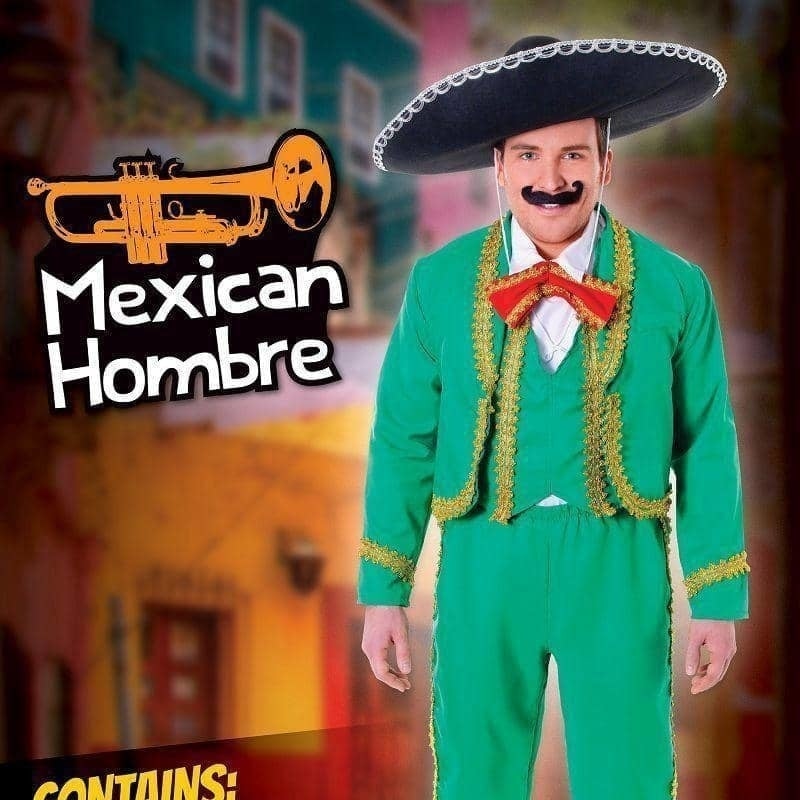 Mens Mexican Man Adult Costume Male Chest Size 44" Halloween_2 