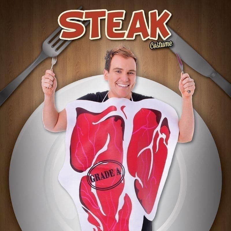 Mens Steak Adult Costume Male Chest Size 44" Halloween_2 