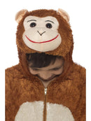Monkey Costume Kids Brown Jumpsuit with Hood