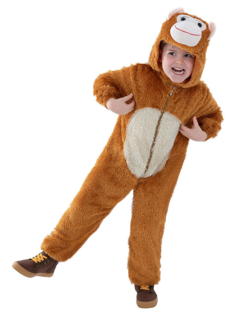 Monkey Costume Kids Brown Jumpsuit with Hood