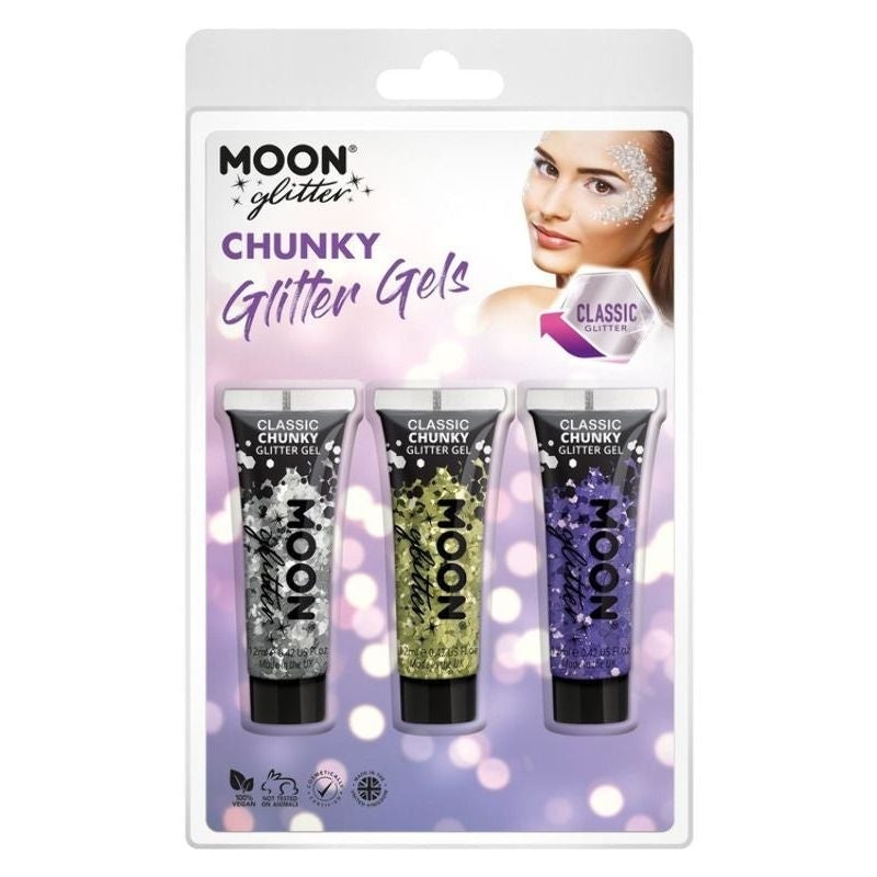 Moon Glitter Classic Chunky Gel Clamshell, 12ml. 3 Colour Set_2 sm-G25699