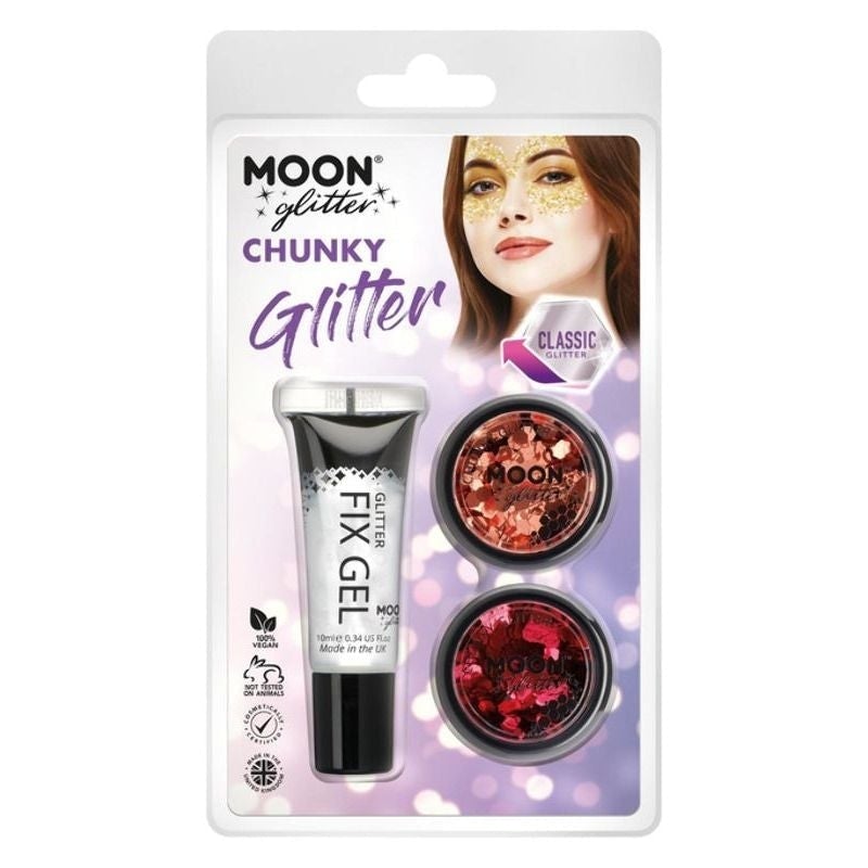 Moon Glitter Classic Chunky Clamshell, 3g - Fix Gel Set_2 sm-G20205