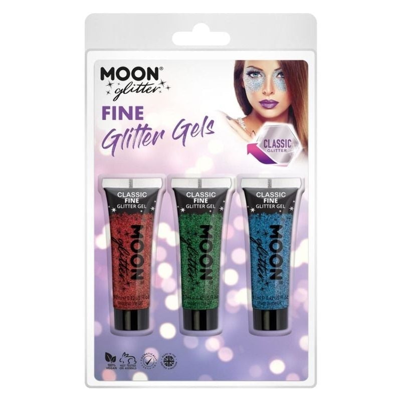 Moon Glitter Classic Fine Gel Clamshell, 12ml. 3 Colour Set_1 sm-G25200