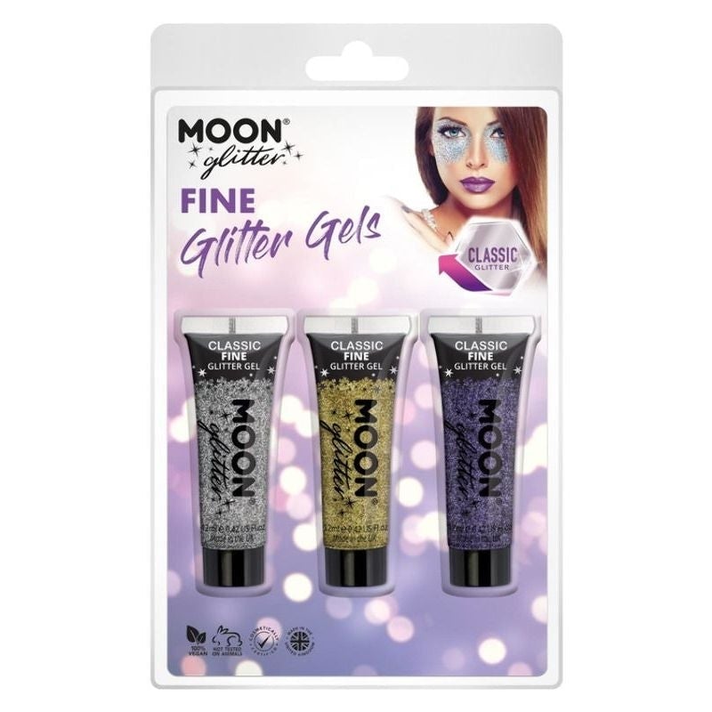 Moon Glitter Classic Fine Gel Clamshell, 12ml. 3 Colour Set_2 sm-G25194