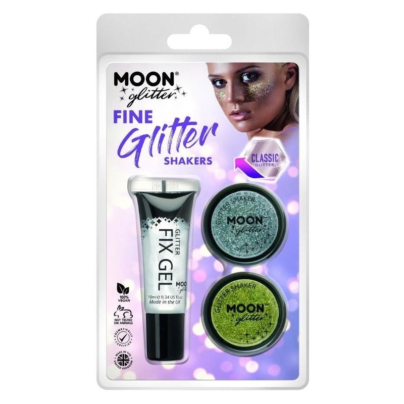 Moon Glitter Classic Fine Shakers Clamshell, 5g - Fix Gel. 3 Colour Set_4 sm-G05691