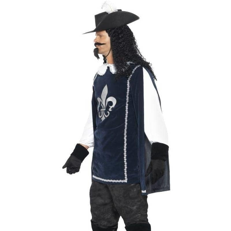 Musketeer Male Costume With Top Hat Adult Blue_3 