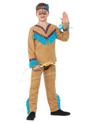 Native American-Inspired Boys Costume Brown Outfit with Headband 1