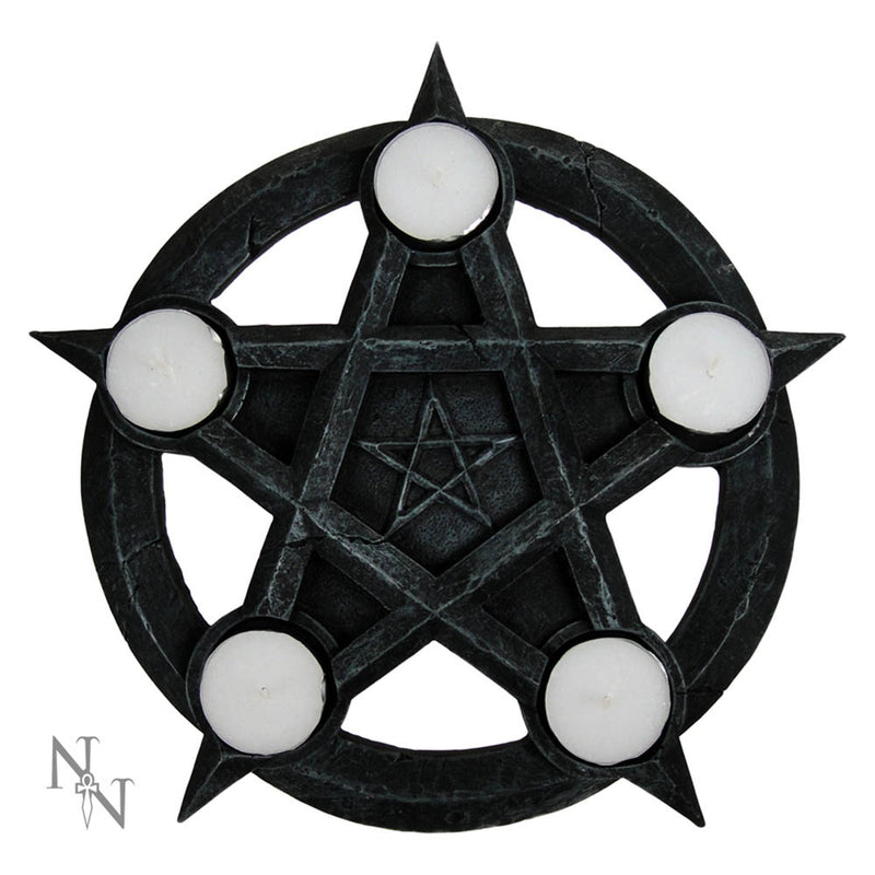 Pentagram Gothic Wiccan Tealight Holder Tealights 26cm