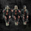 See No Hear Speak Evil Zombies Figurine Ornaments 10cm 2