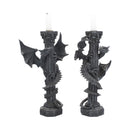 Guardians of the light Dragon Candle Holders Set 2 28cm