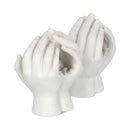 Set of Two Small Shelter 7cm Baby in Cradled Hands Figurines 3