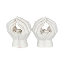 Set of Two Small Shelter 7cm Baby in Cradled Hands Figurines 4
