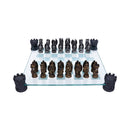 Raised Fantasy Kingdom Of The Dragon Chess Set With Corner Towers 43cm