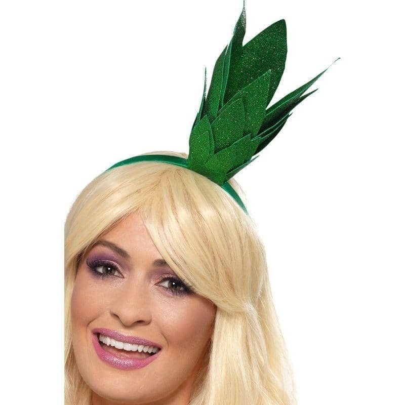 Pineapple Stalk Glitter Headband Adult Green_1 sm-48878