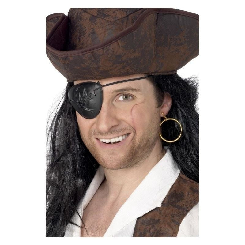 Pirate Eyepatch and Earring Adult Black_2 