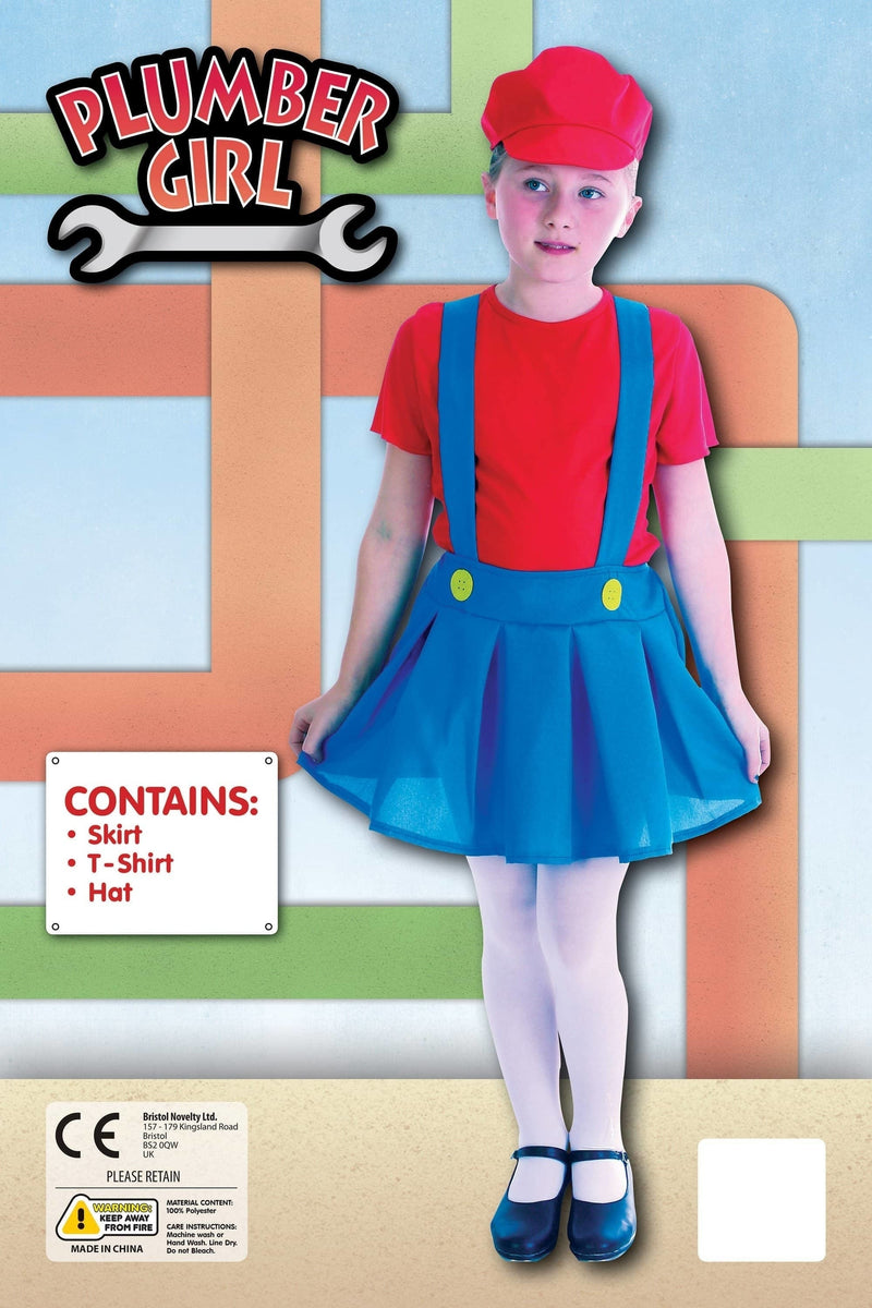 Plumbers Girl Red Large Childrens Costume Female_1 CC293