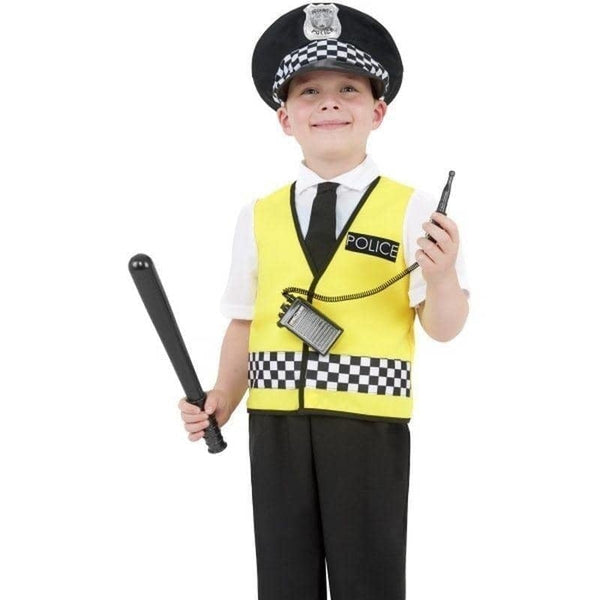 Police Boy Costume Kids Yellow with Black Police Boy Costume Kids Yellow with Black